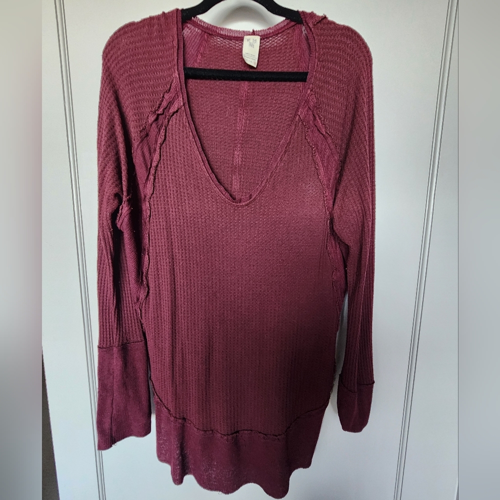 Free People burgundy waffle tunic size xl